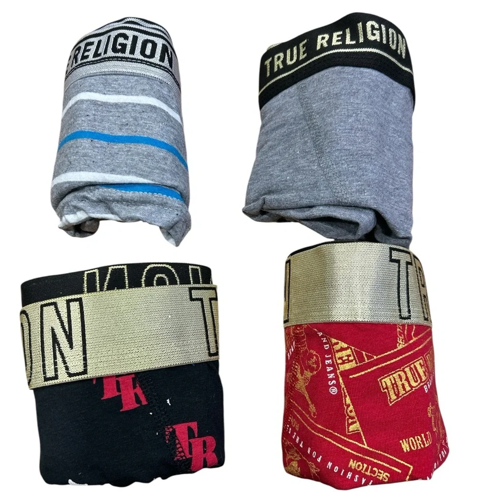True Religion Men's Gray Boxer Briefs Pack with Branded Waistband small